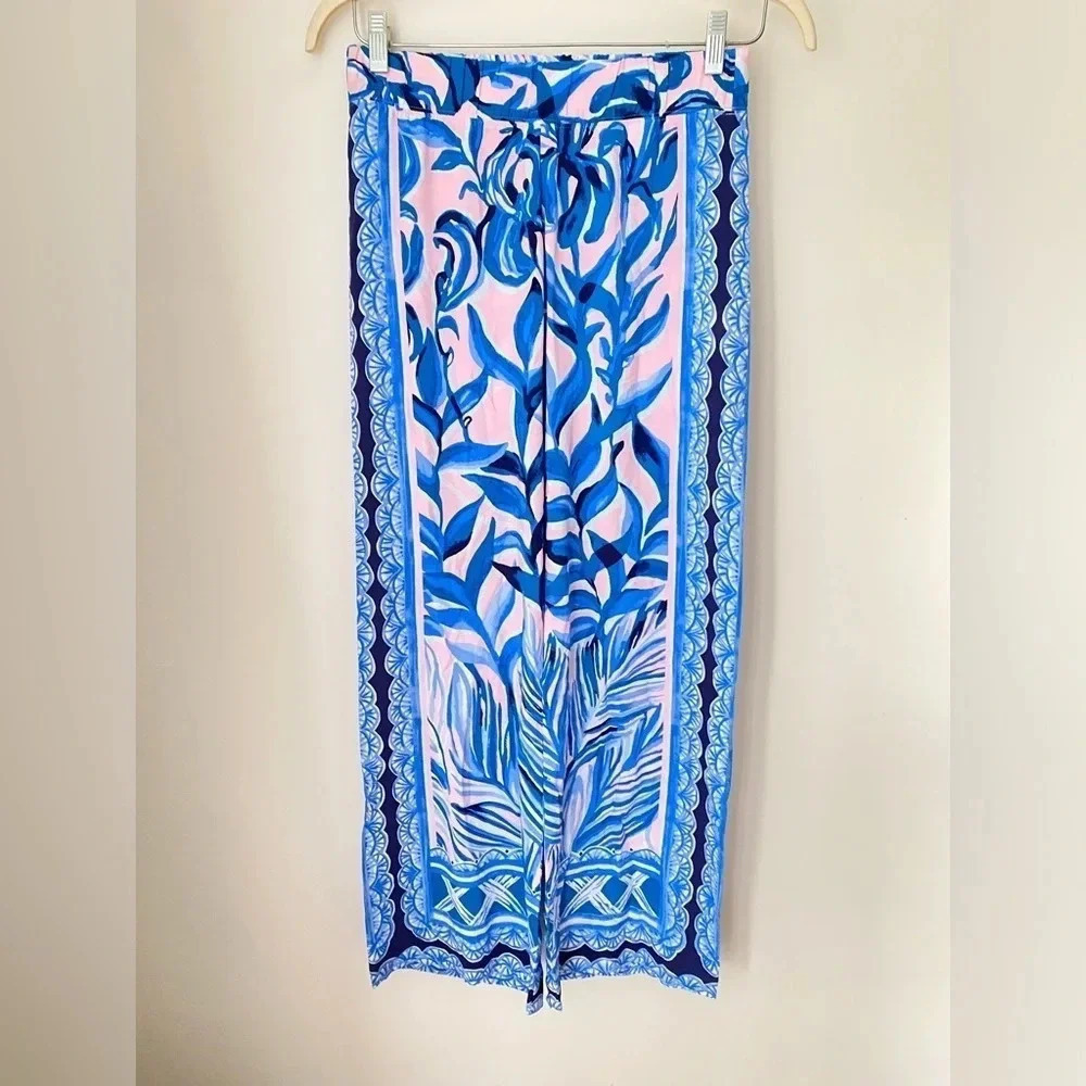 Lilly Pulitzer Pants Women’s XS Bal Harbour Palazzo Pink Tropics Heat Wave - Picture 5 of 13